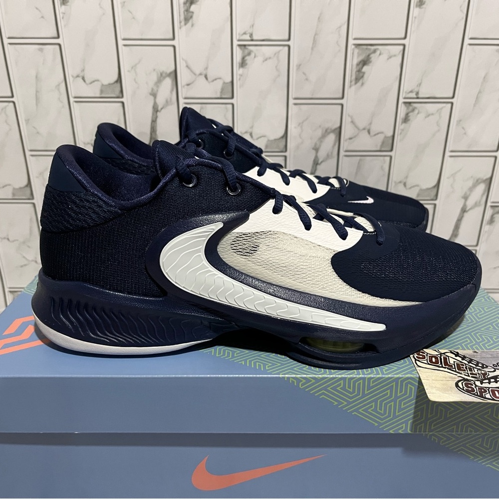 New Nike Zoom Freak 4 TB Promo Basketball Shoes Giannis Jordan Kobe Navy Blue
